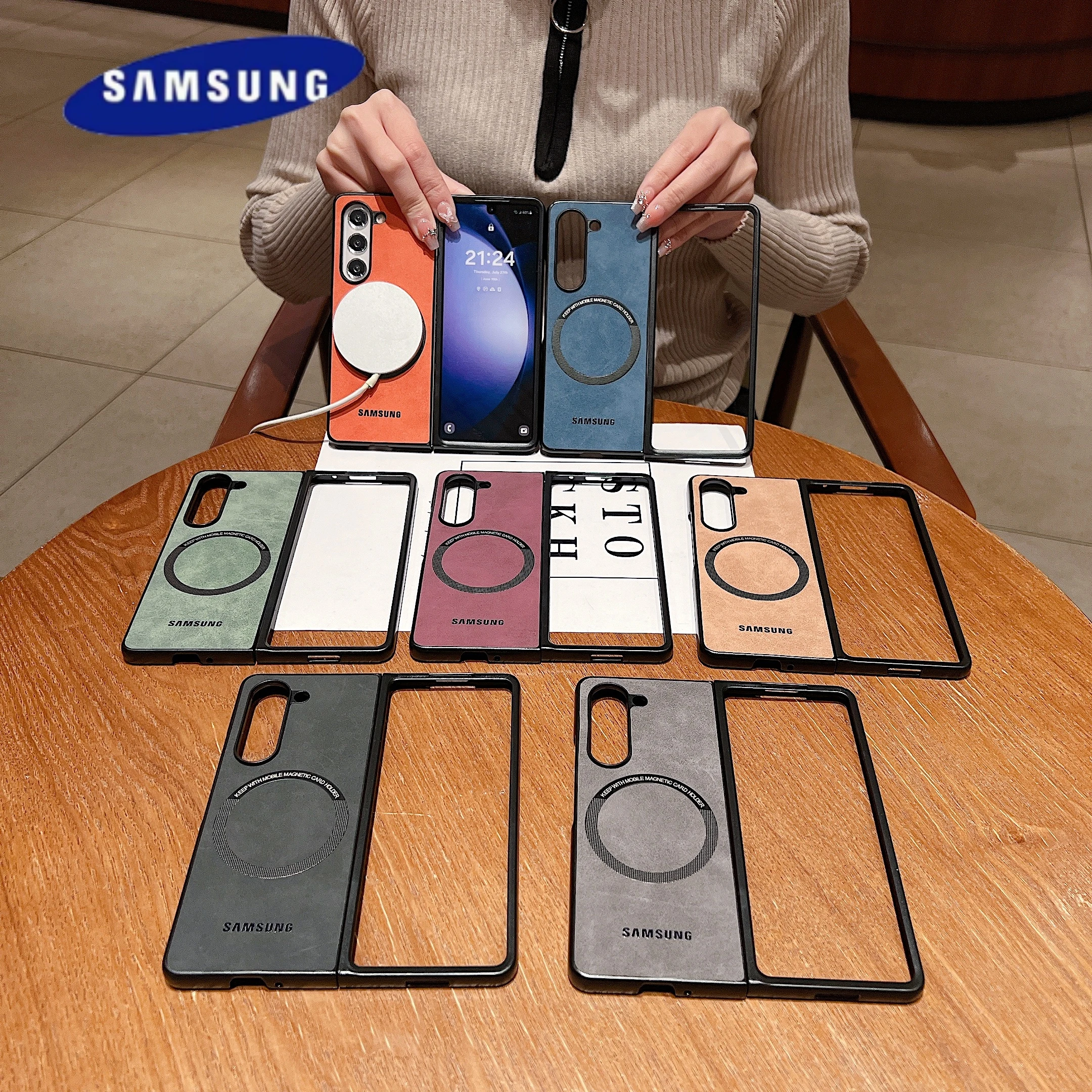 Ultra Thin Skin Feel Case Samsung Galaxy Z Fold 3 4 5 6 Fold 5 For Magsafe Magnetic Wireless Charging Fold 6 Shockproof Cover