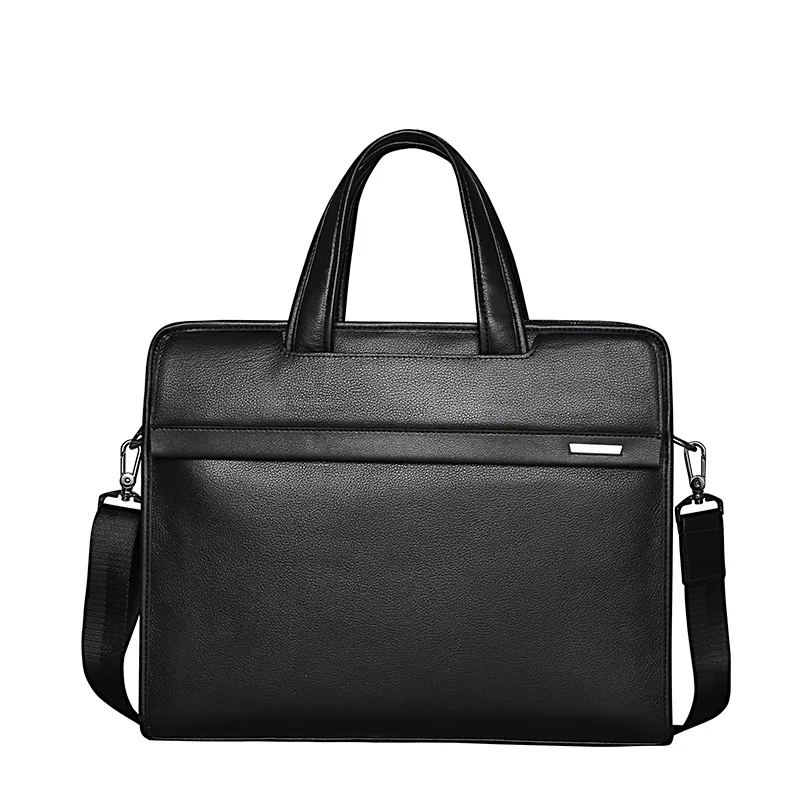 Men's Genuine Leather Messenger Luxury Men Handbag Cowhide Laptop Bag 14inch Business Briefcase Gift Custom Order Brief Case