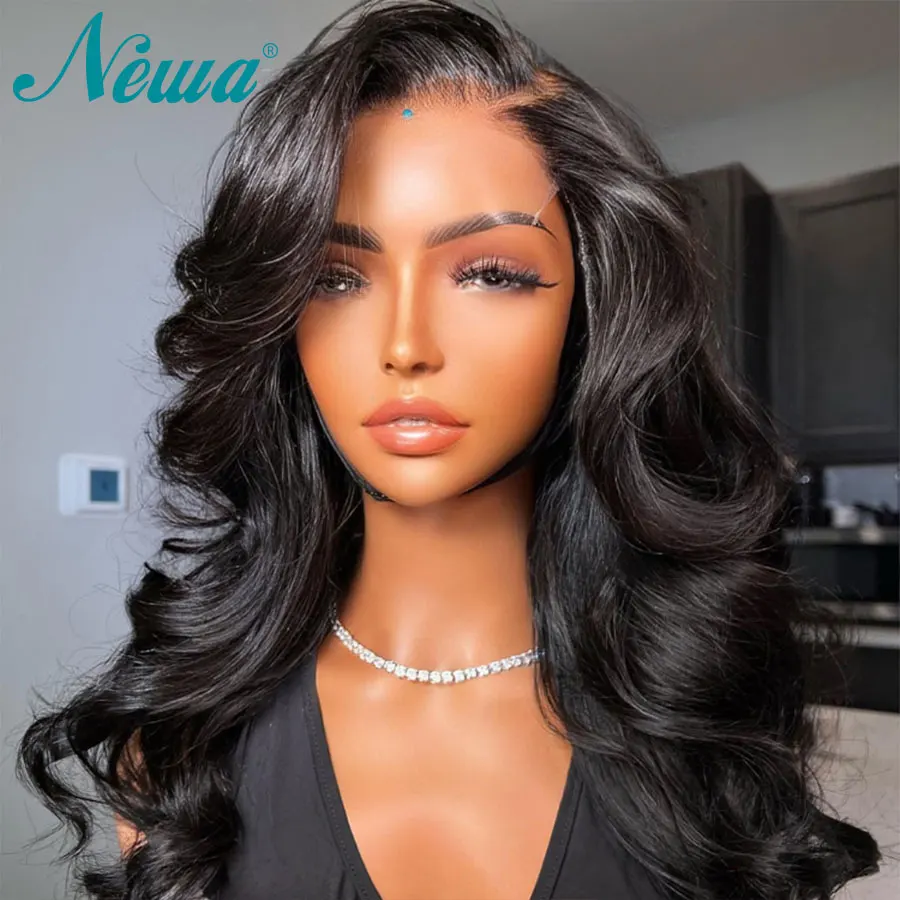 Newa 5X5 HD Lace Closure Wig Natural Black Loose Body Wave 6x6 HD Closure Wig 100% Human Hair Wigs Pre Plucked Bye Bye Knots Wig