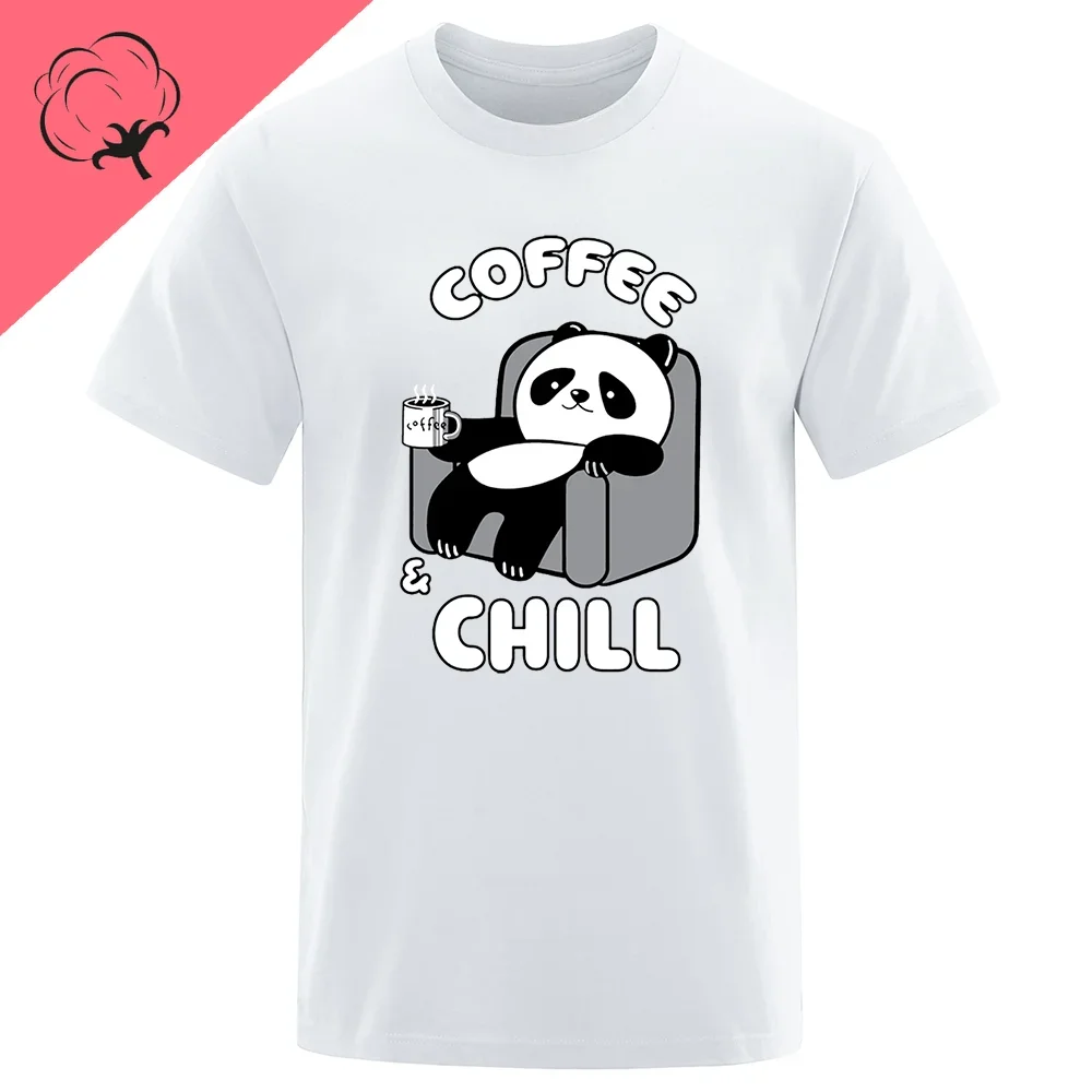 Breathe Economy Men fashion coffee cold drink printed T-shirt Kawaii Krasnohop Casual everyday short sleeved cotton top