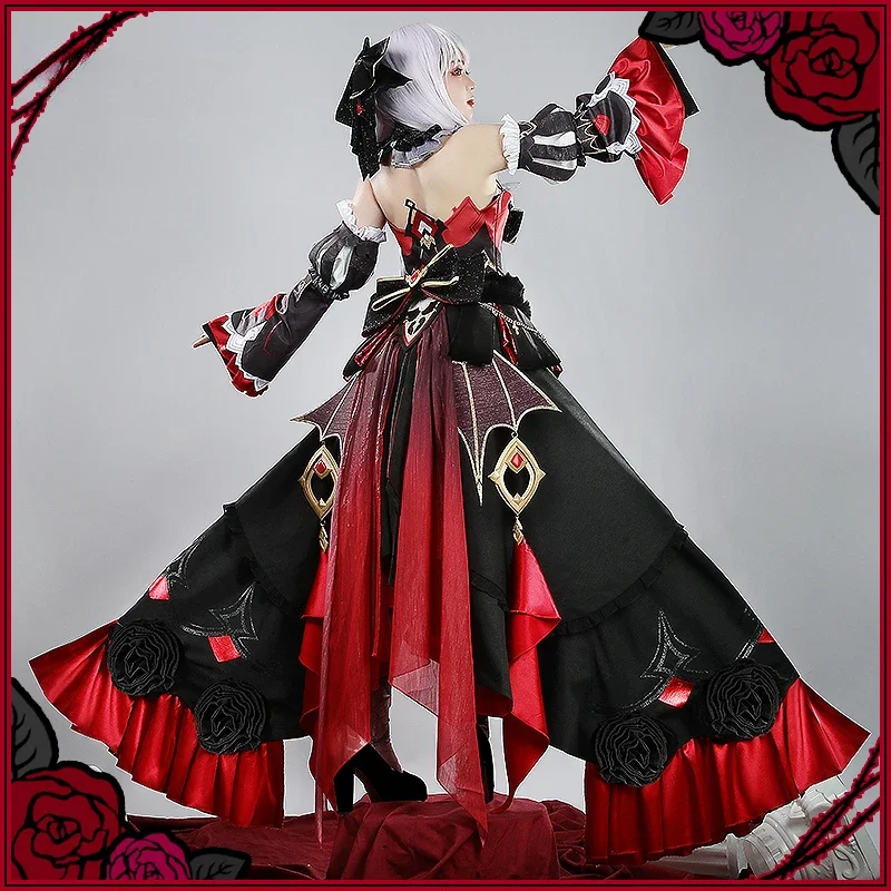 [Customized] Game Honkai:Star Rail 3 Theresa Cosplay Costume Halloween Outfits Women Gorgeous Dress Red and Black