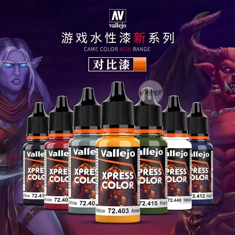 Vallejo XPRESS Paint Spain AV C0LOR 24 Colors Full set Contrast model NEW Game hammer Painainting Model Coloring Water-Based