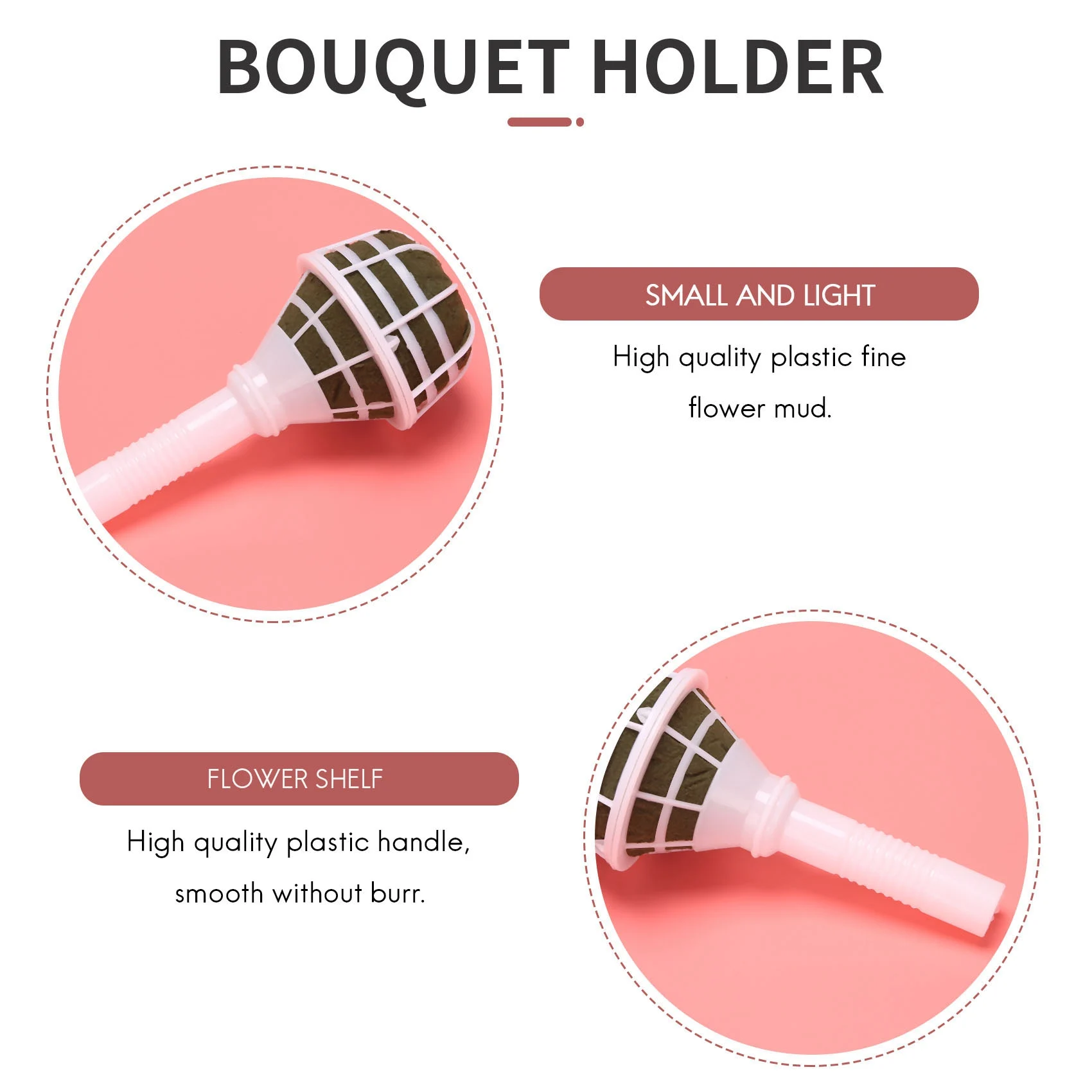 

A71Z 12 Pieces Floral Foam Bouquet Posy Holder for Wedding Bridal Flower DIY