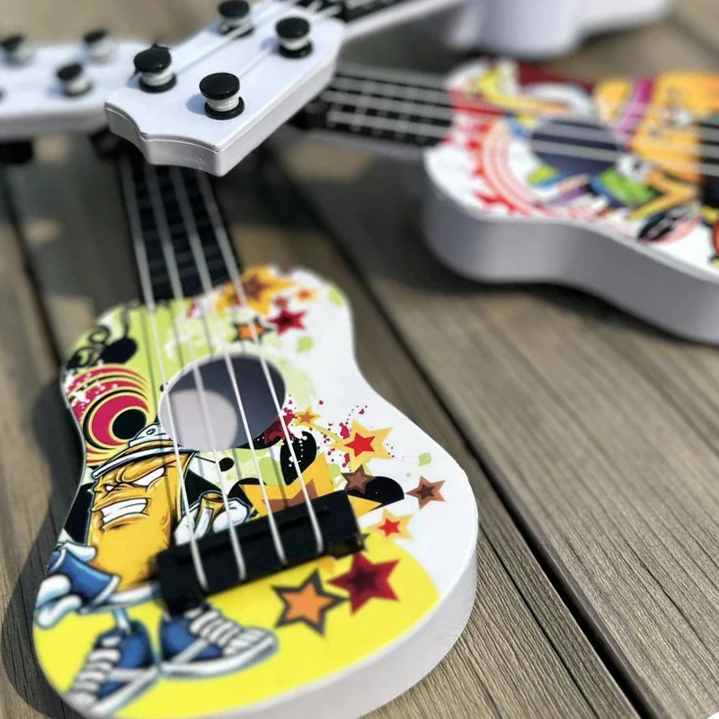 1 szt. 4-strunowa Mini Gitara Instrumenty Muzyczne Prezenty Zabawki Edukacyjne Wczesnoszkolne Dla Początkujących Dzieci Ukulele 21 Calowe