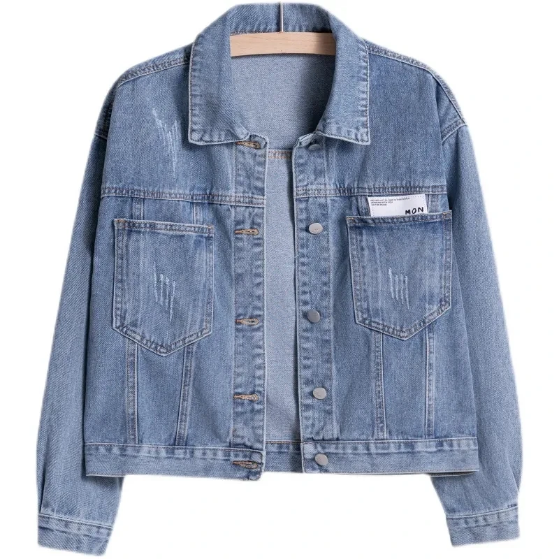 

Korean Version Denim Jacket For Women 2024 Spring New Loose Casual Pocket Long Sleeved Women's Jacket Top Jaqueta Jeans Feminina