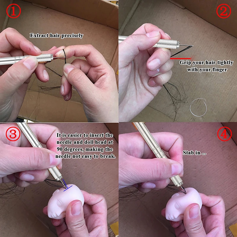 0.6mm 0.8mm Rerooting Needle Doll Hair Repaint Dolls Head Reborn Hair Rooting Tools Wig Making Supplies Accessories