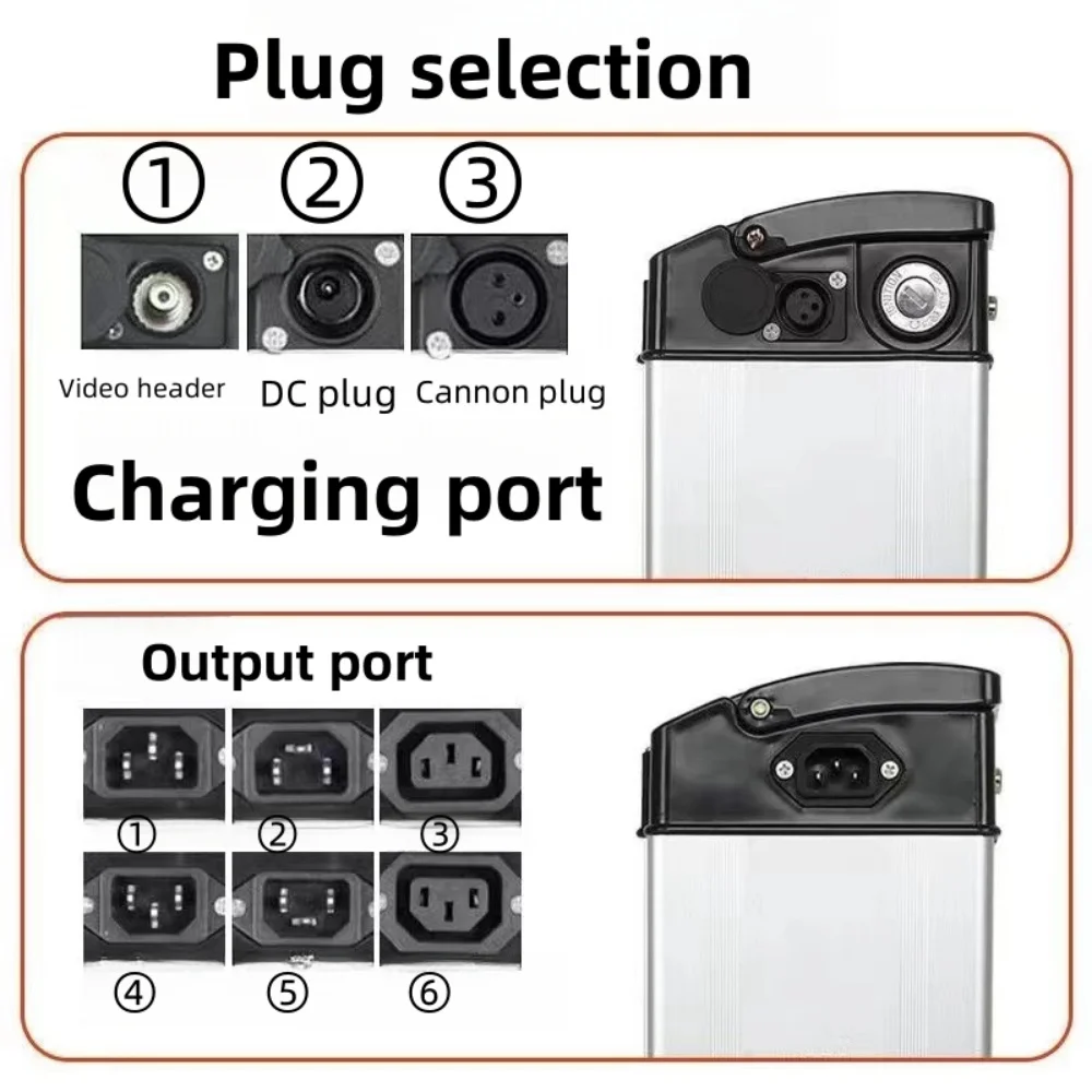 48v50ah Silver Fish Lithium Battery for Electric Bicycle, - e-bike Motor Battery, Suitable for 250W300W500W800W1000W Motor