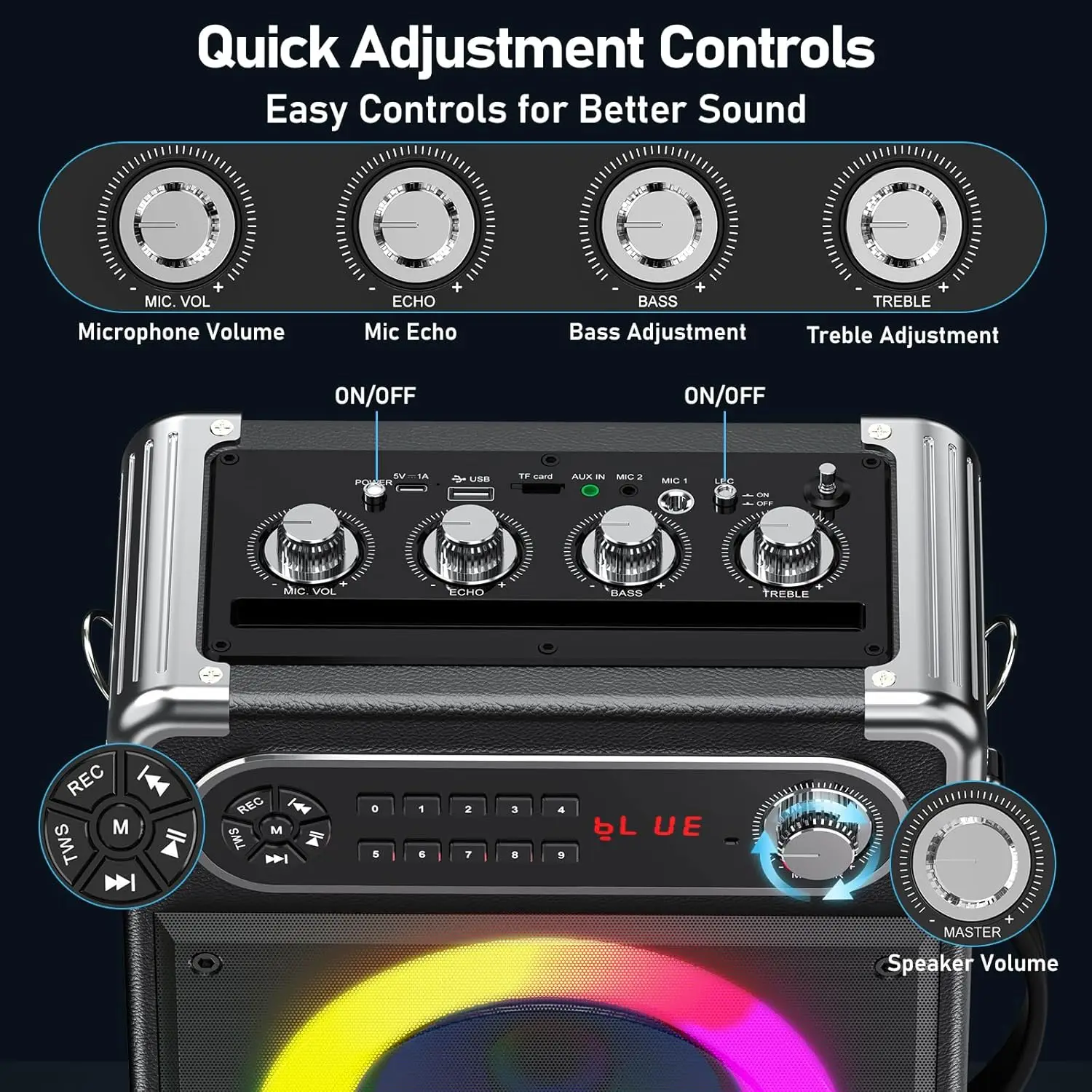آلة كاريوكي FanFun مع 2 ميكروفونات، مكبر صوت كاريوكي بلوتوث 5.3 محمول للأحداث الخارجية والتجمعات والحفلات