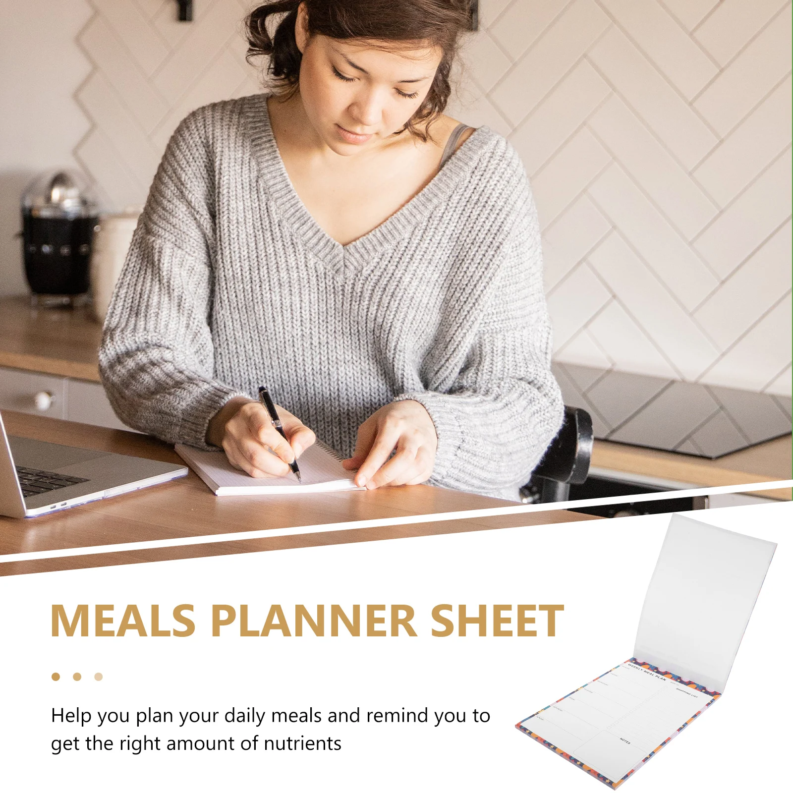 

60 Sheets Refrigerator Stickers Shopping List Planner Memo Pad Meal and Grocery Notepad Weekly Notebook Fruit Fitness