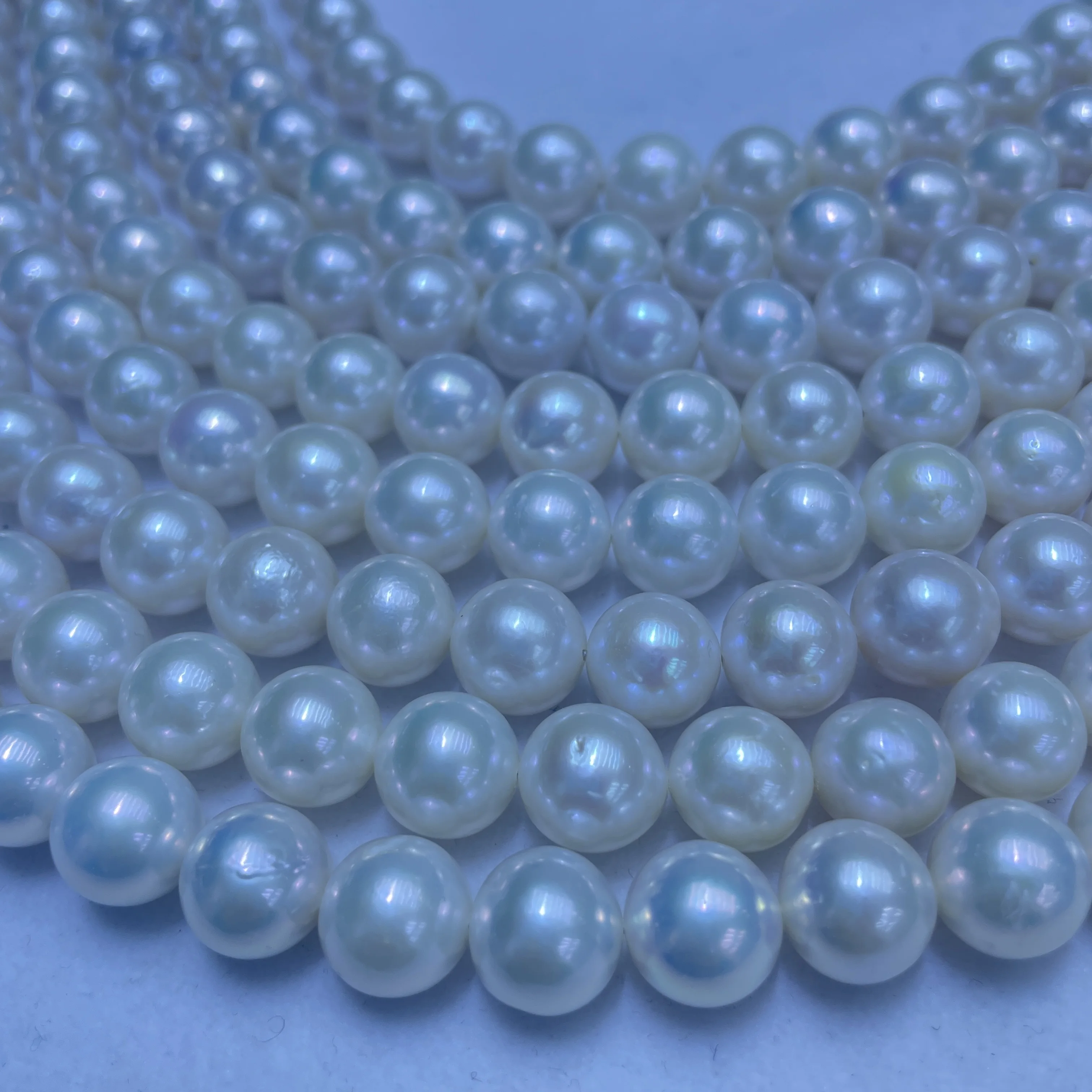 

Fine Jewelry 10-12mm Round White Freshwater Loose String Pearl Necklace For Mother Day Gift