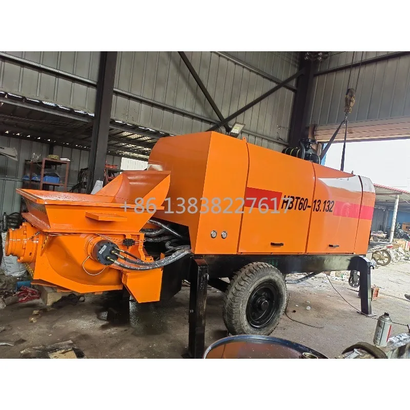 Trailer-Mounted Concrete Mixer Pump Mobile 3-Circuit Hydraulic Control Simple Operation Easy Maintenance