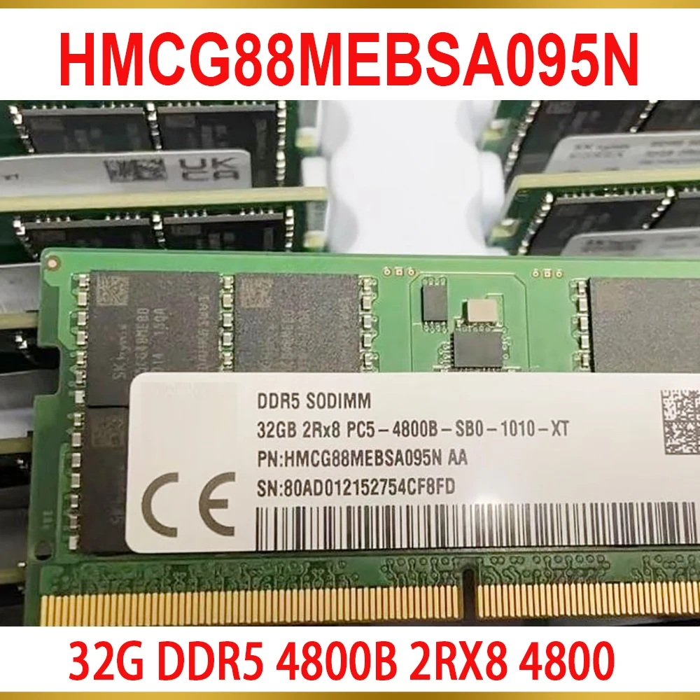 SK 하이닉스 RAM용 4800 노트북 메모리, 32GB, 32G, DDR5 4800B, 2RX8, HMCG88MEBSA095N, 1 개