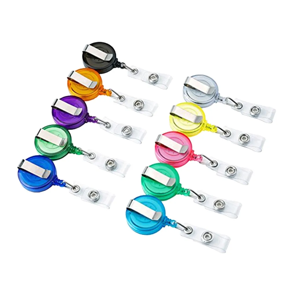 12Pcs Retractable Badge Reel Cartoon Badge Holder Clip Strong Corrosion Resistant Case Long Cord Rotatable Clip for Nurses