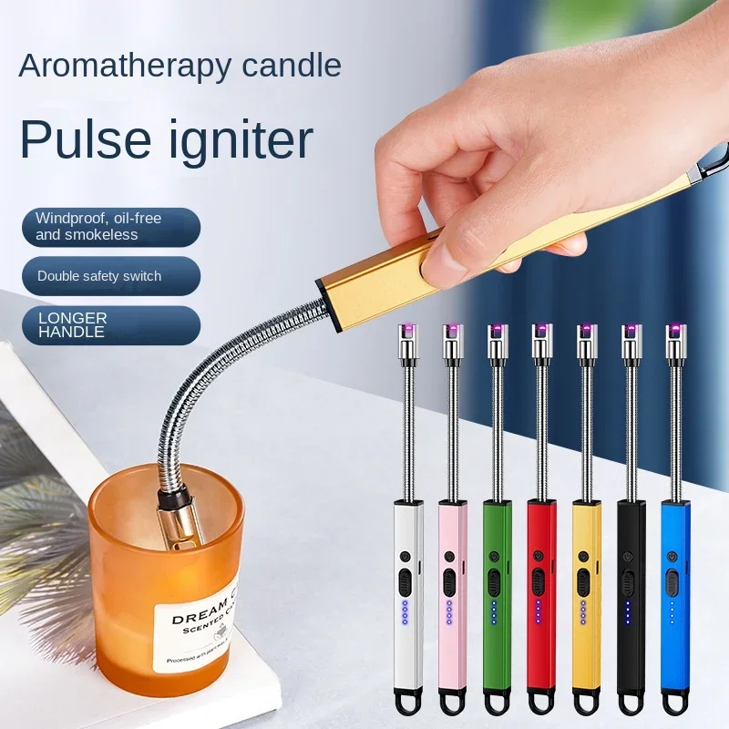 720° Extended Hose Rotatable Aromatherapy Candle Igniter Gas Stove Rechargeable Household Ignition Stick Windproof Lighter