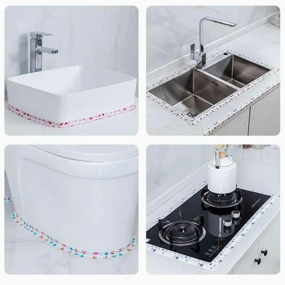 PVC Sealing Strip Kitchen Sink Waterproof Tape Self Adhesive Anti Mold Wall Corner Tape Bathroom Toilet Shower Bath Sealing Tape