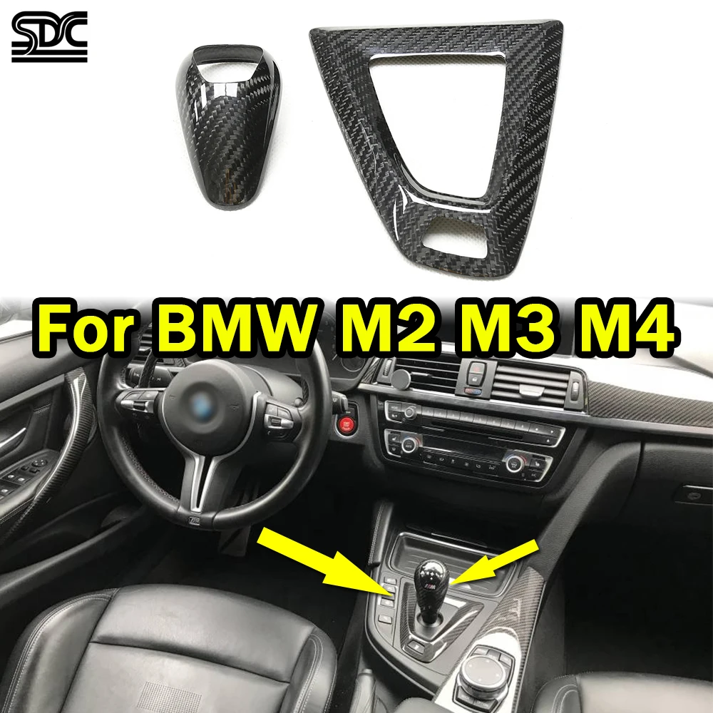 rhd-lhd-pour-bmw-m2-m2c-f87-m3-f80-m4-f82-f83-veritable-fibre-de-carbone-seche-levier-de-vitesse-bouton-couverture-engrenage-surround-revetement-d'habillage-collant-sur