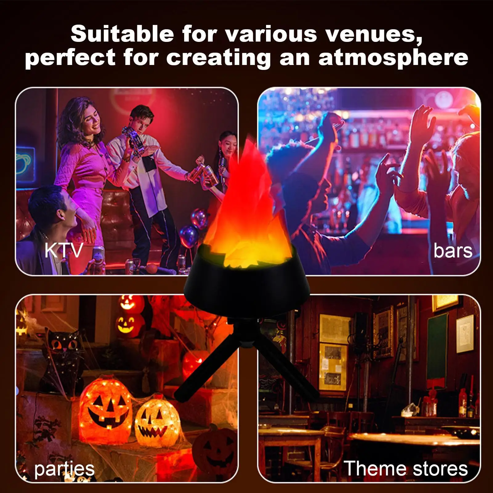 LED Flame Light 3D Dynamic Fire Effect Lamp AC110-240V Artificial LED Flame Effect Lantern For Garden Haunted House Party