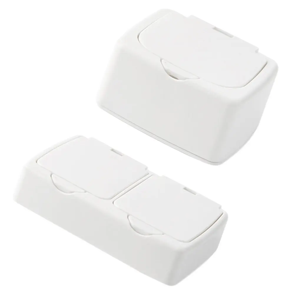 

2Pcs Desktop Organizer Boxes Transparent Plastic Sundries Storage Holders Dustproof Gadget Case for Toothpicks Swabs Clips