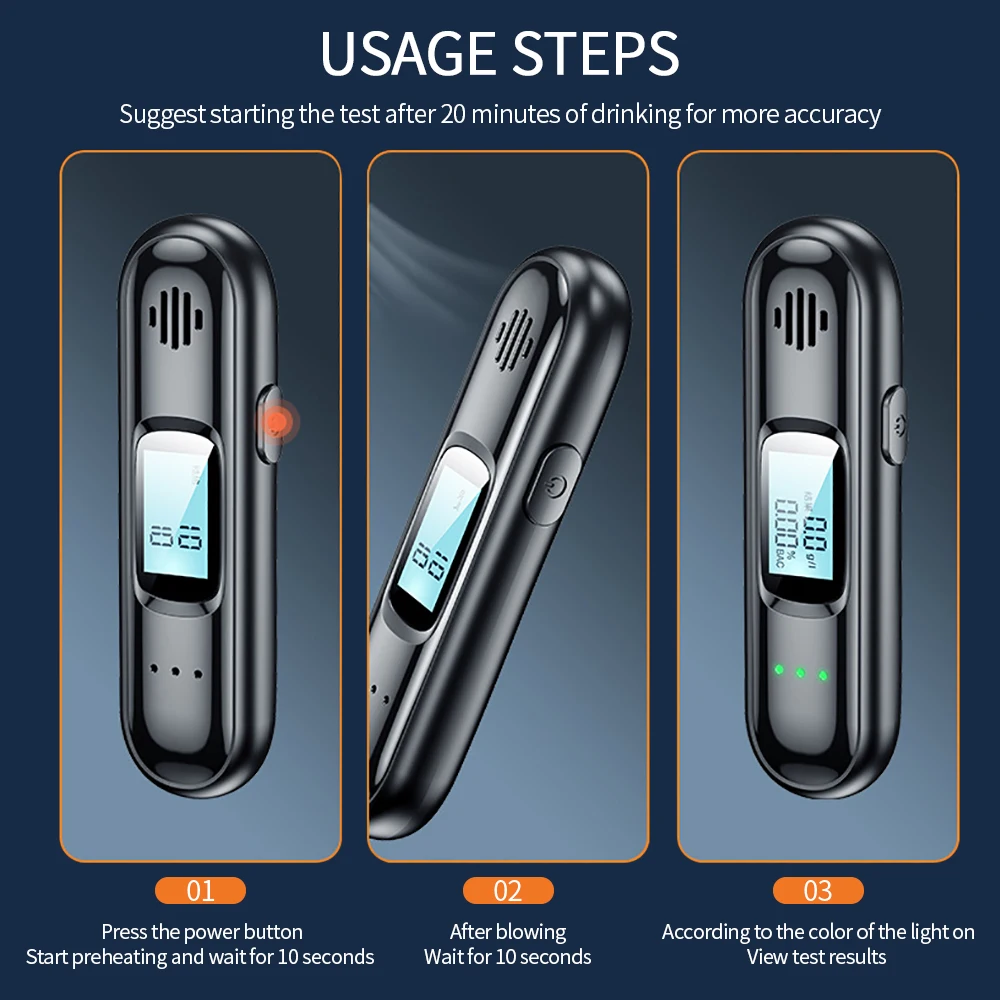 Nuovo etilometro portatile senza contatto etilometro schermo a LED Display digitale Test automatico dell'alcool del respiro