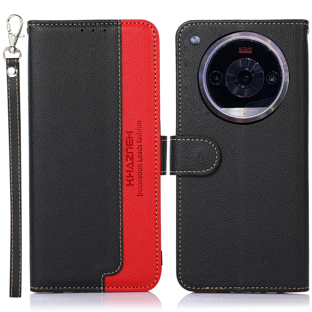 

Flip two-color leather phone Case For ZTE nubia Focus 2 Ultra Pro RFID Magnetic button card slot wallet Fall prevention cover