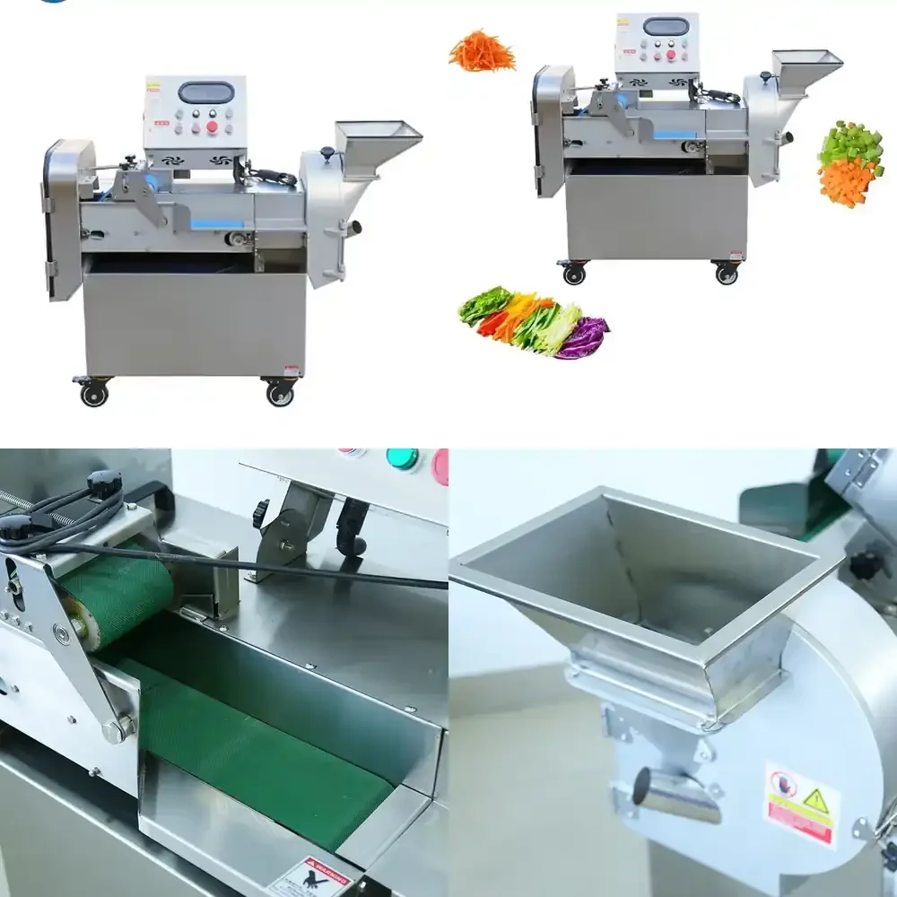 Double-head of Stainless Steel Intelligent CNC Cut Different Shapes Sizes Potato Slice Eggplant Vegetable Cutter