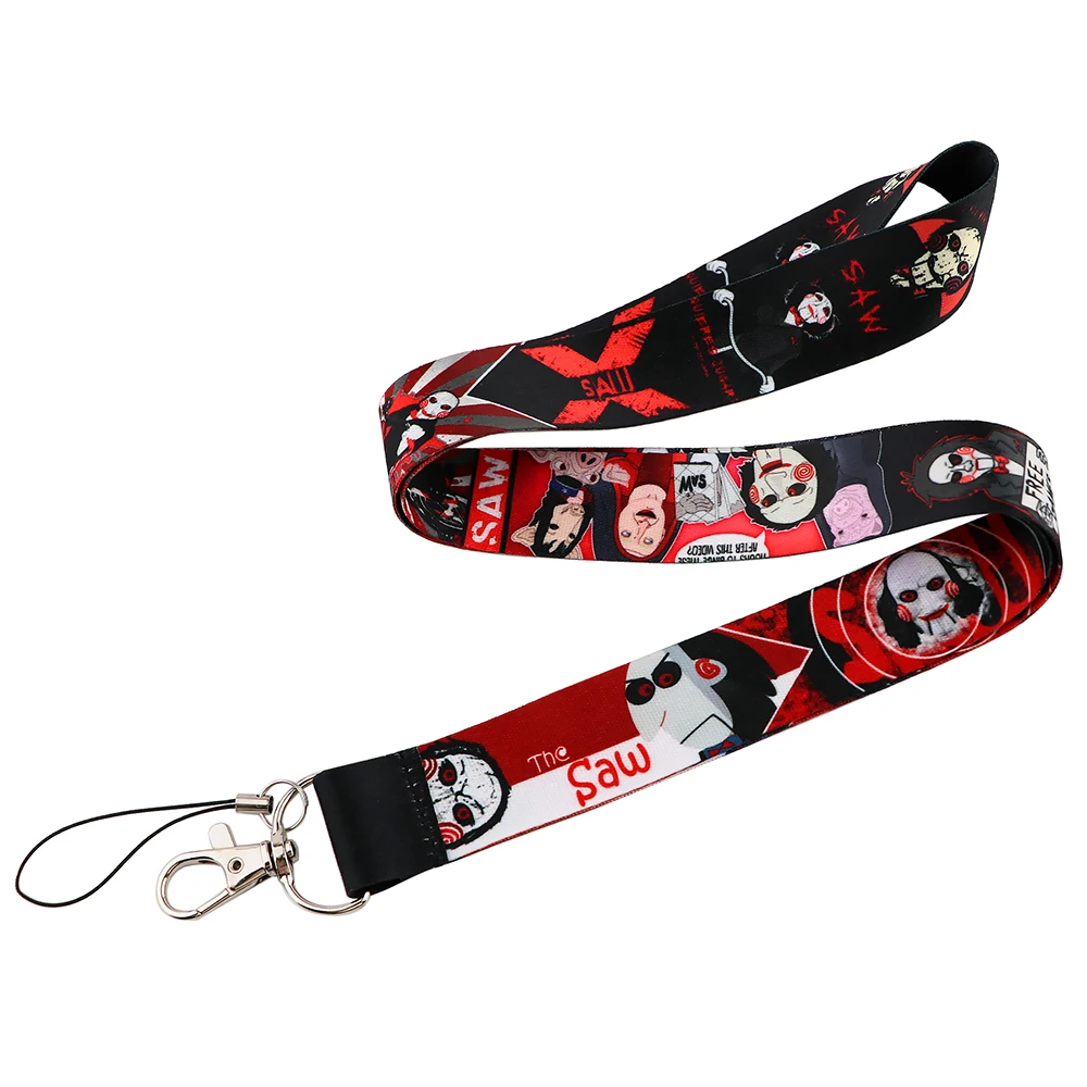 ER1814 Halloween Horror Killer Neck Strap Lanyards ID Badge Card Holder Keychain Phone Gym Strap Webbing Necklace Gift