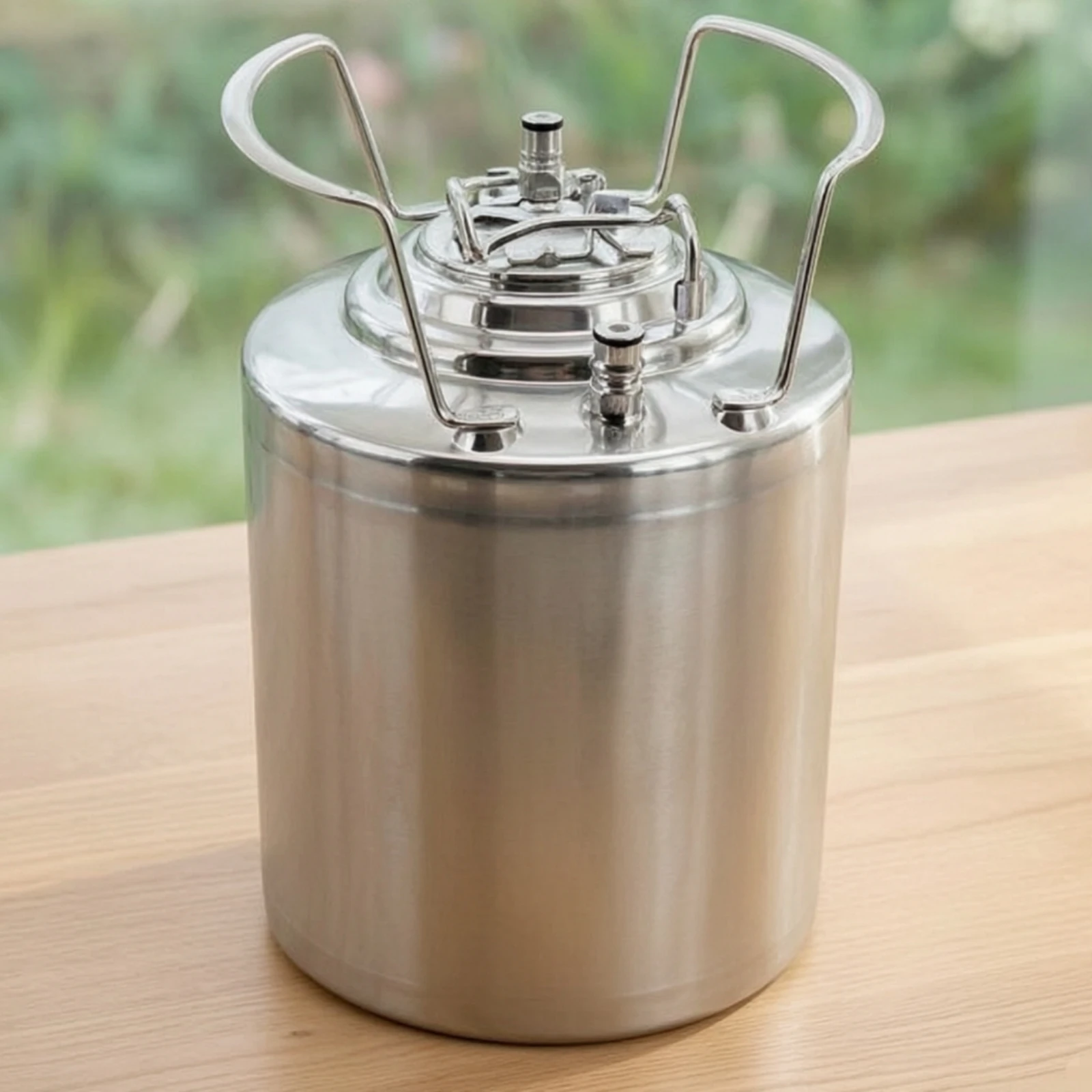 Ball Lock Keg with Two Fittings Pressure Relief Keg with Ball Lock Container Pressurized Rust Resistant for Homebrewers