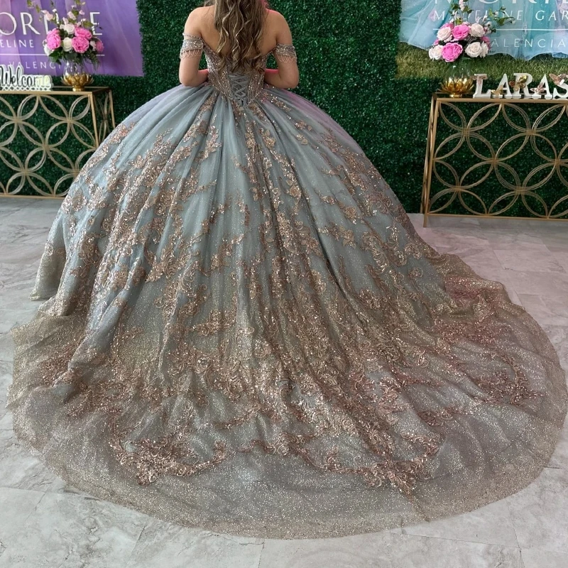 Синее бальное платье с кисточками и бисером, платье Quinceanera, спагетти, расшитые блестками, аппликации, кружево, тюль, сладкий 16, Vestidos De 15 Años