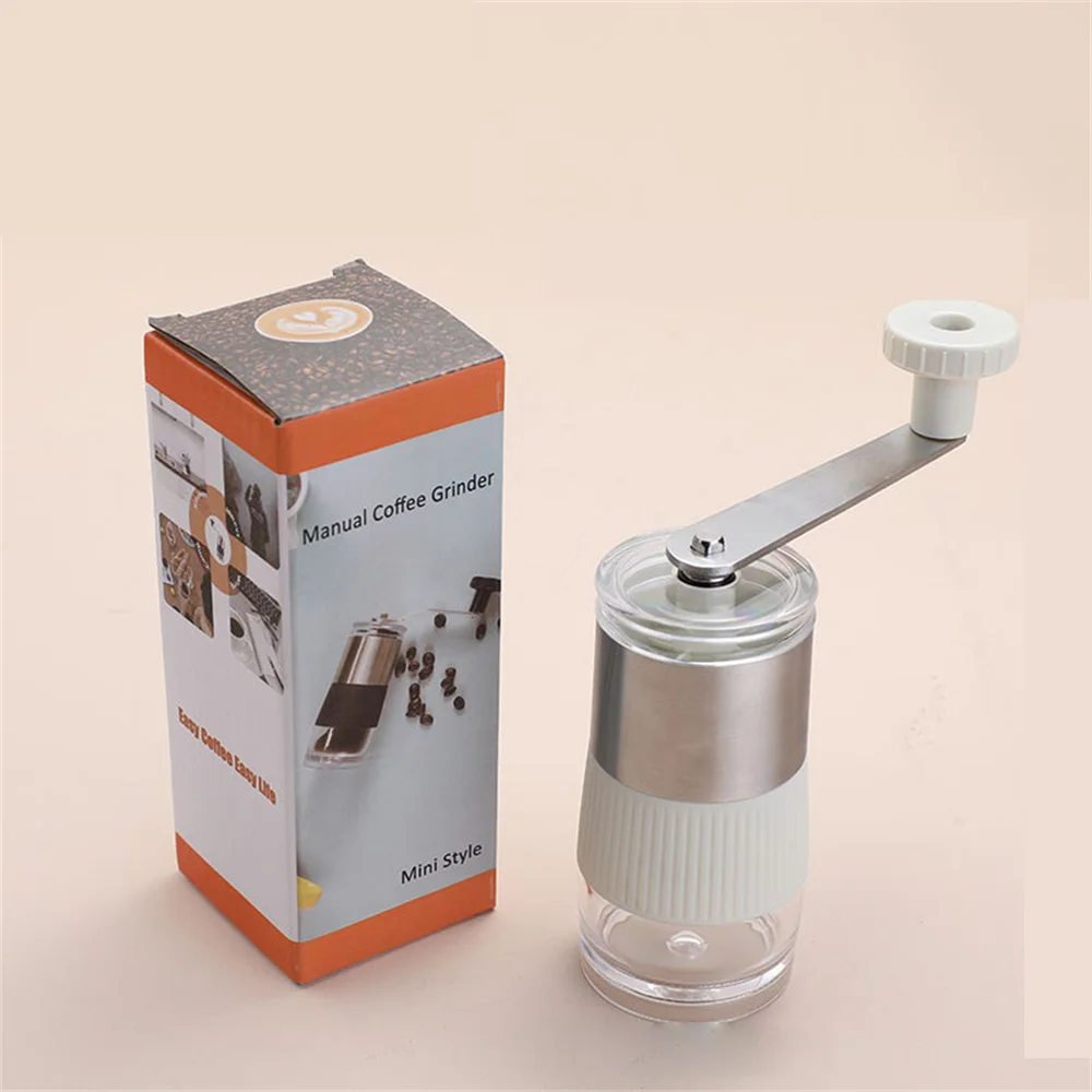 304 Stainless Steel Portable Hand-Crank Coffee Grinder Adjustable Coarseness and Fineness Manual Grinding Beans Machine