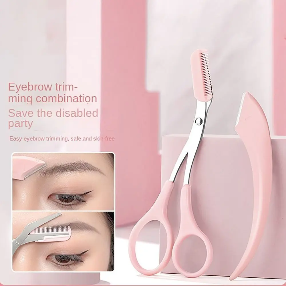 with Comb Eyebrow Trimmer Multifounction Ultra-Smooth Eyebrow Trimming Scissors Stainless Steel Makeup Beauty Scissors
