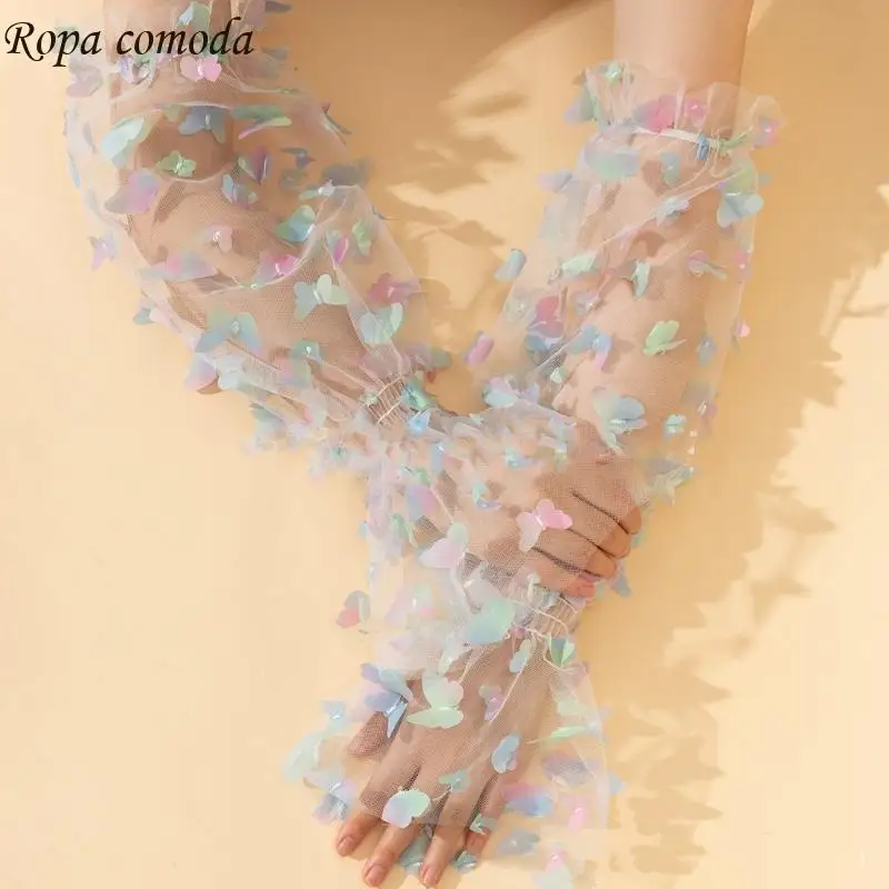 

MXMA 1pair Luxurious Lace Oversleeves Elegant Dress Arm Sleeves Stylish Sleeves for Themed Parties and Ceremonies