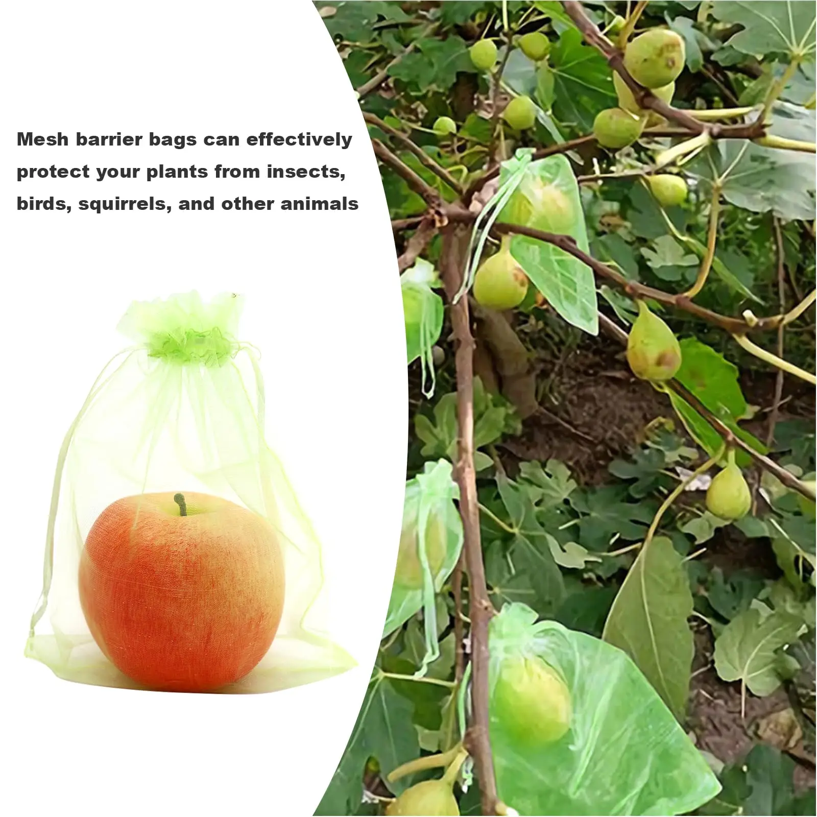 20pcs Reusable Garden Plant Protector Mesh Cover Bags Great for Grapes Tomatoes Bananas Peaches Apples and Flower Growing