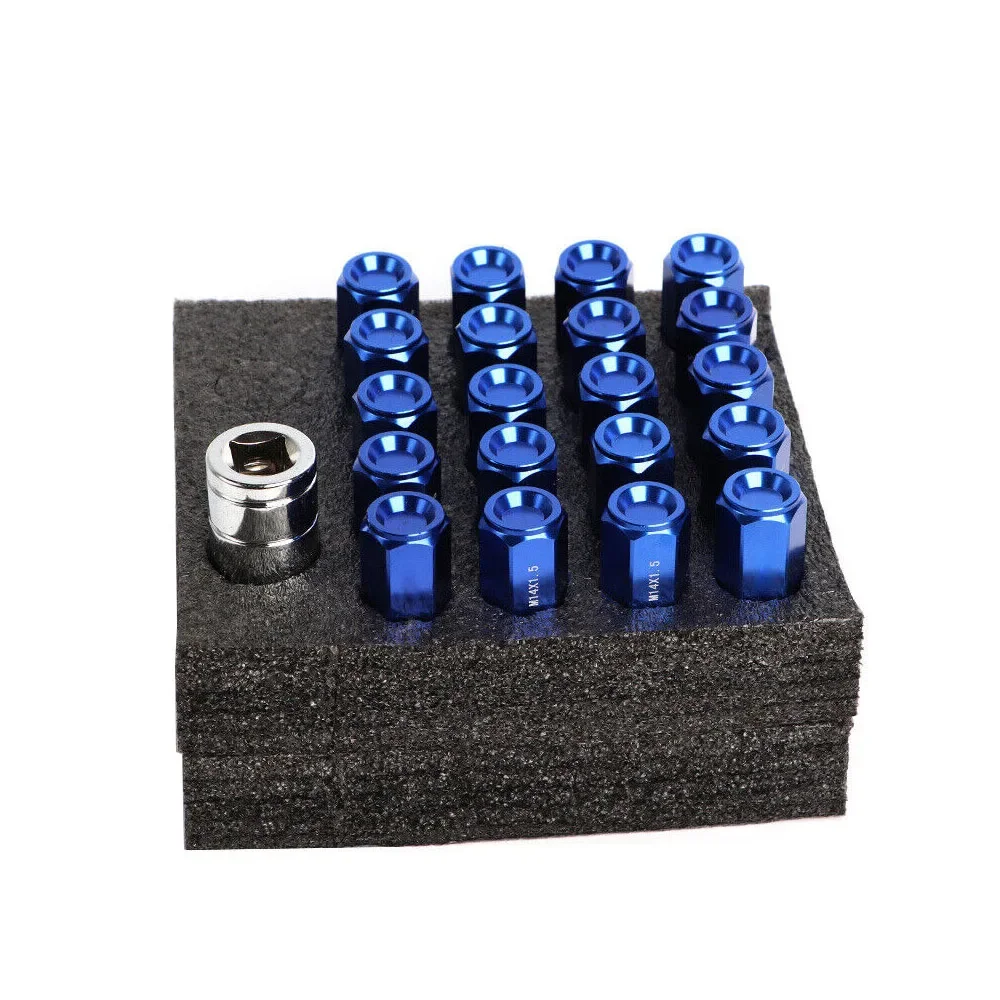 20 Pcs Car Taper Lug Bolt Cone Seat Wheel Bolts Lug Nuts With Caps M12*1.5 M12*1.25 Universal Steel Wheel Lug Nuts For BMW Audi