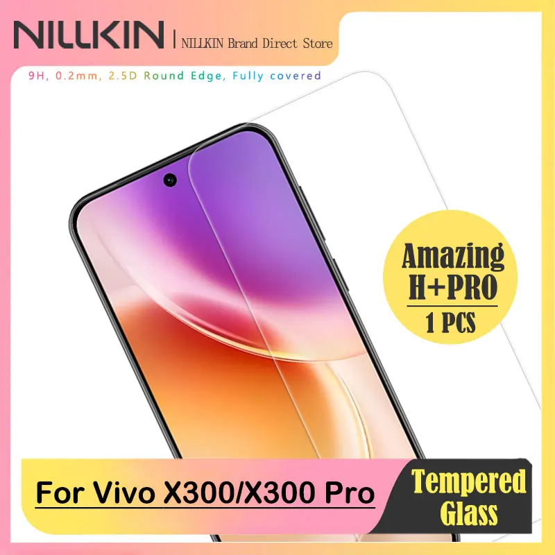

Для Vivo X300/X300 Pro, NILLKIN H+PRO противовзрывное стекло 9H, ультратонкое, антибликовое и УФ-защита 0,2 мм