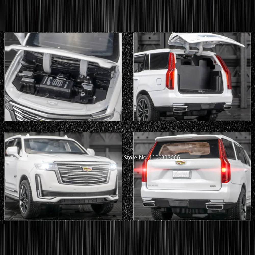 에스컬레이드 600 합금 자동차 모델 장난감, 금속 다이캐스트 오프로드 차량, 사운드 라이트, SUV 자동차 장난감, 어린이 선물, 1:32 체중계