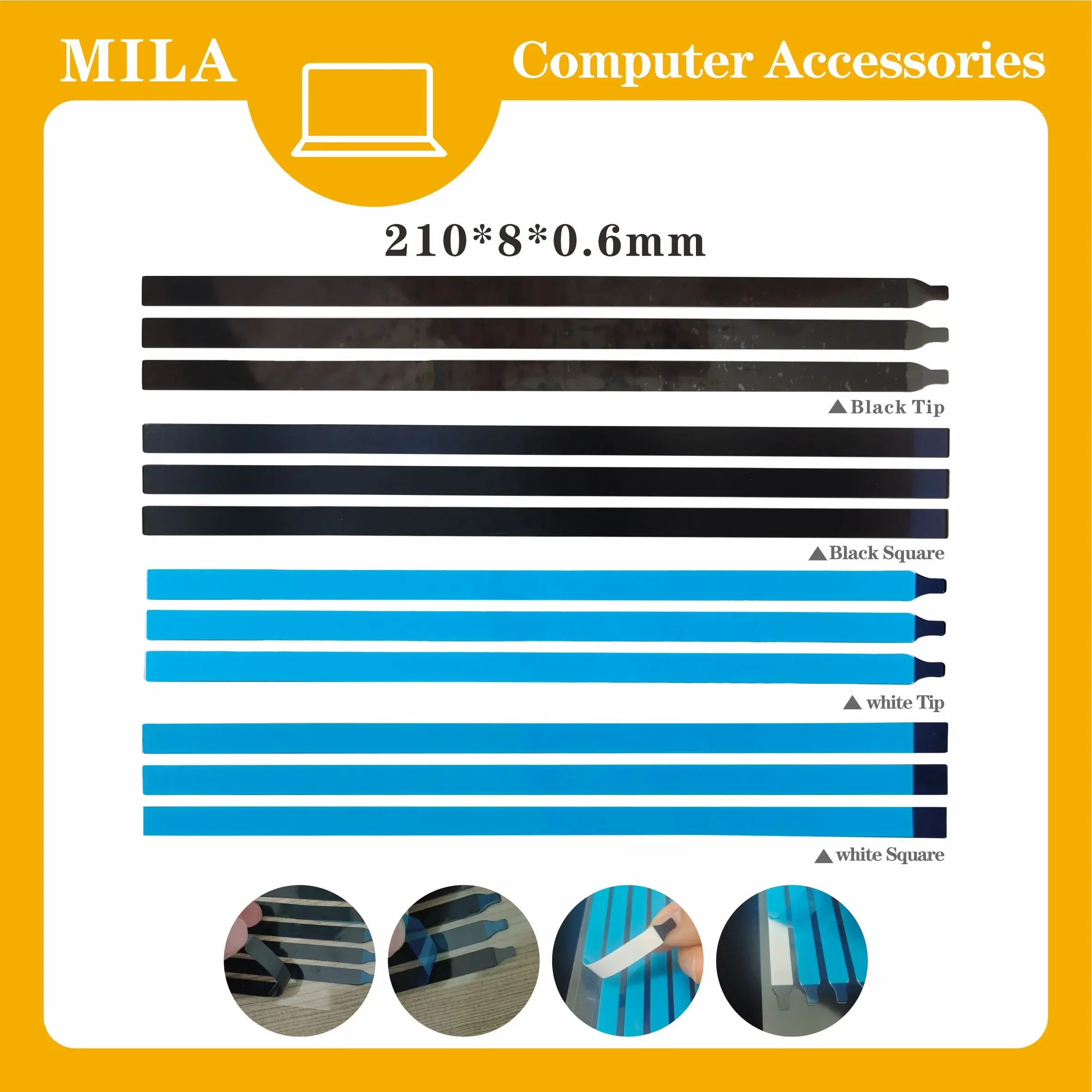 Suitable for HP, Dell, Lenovo, Acer, Asus, 13.3-inch, 14, 15.6, 17 LCD screen, easy to pull adhesive double-sided tape strip