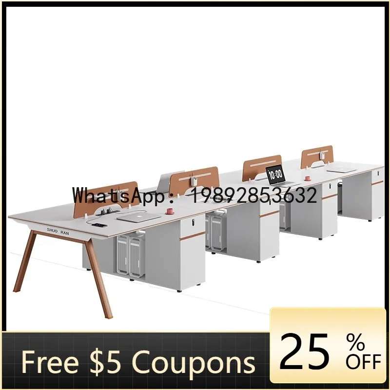 Z6 staff office desk and chair combination simple computer desk screen card holder