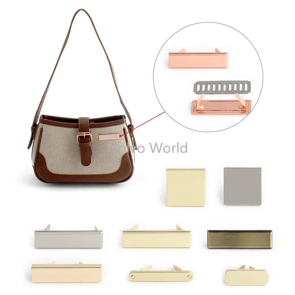 50-100PCS Black Font Making Labels With Your Brand For Leather Purse Bags Tote Personal Customize Logo Tags Sewing Accessories