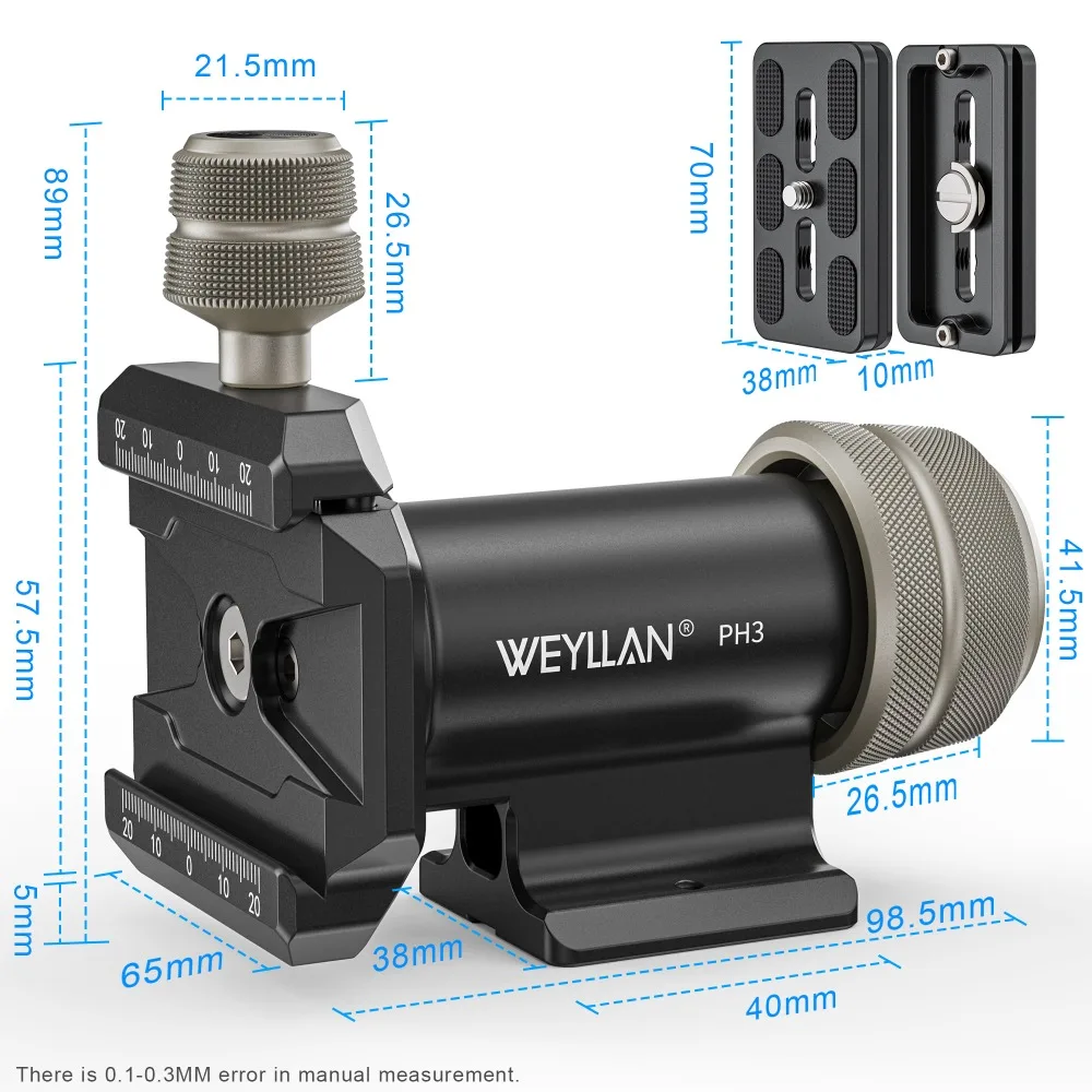 Weyllan Mono Gimbal Kopf mit Arca Swiss Schnell wechsel platte für Kamera Ein beins tativ Stativ lange Teleobjektive ph3 max Last 10kg