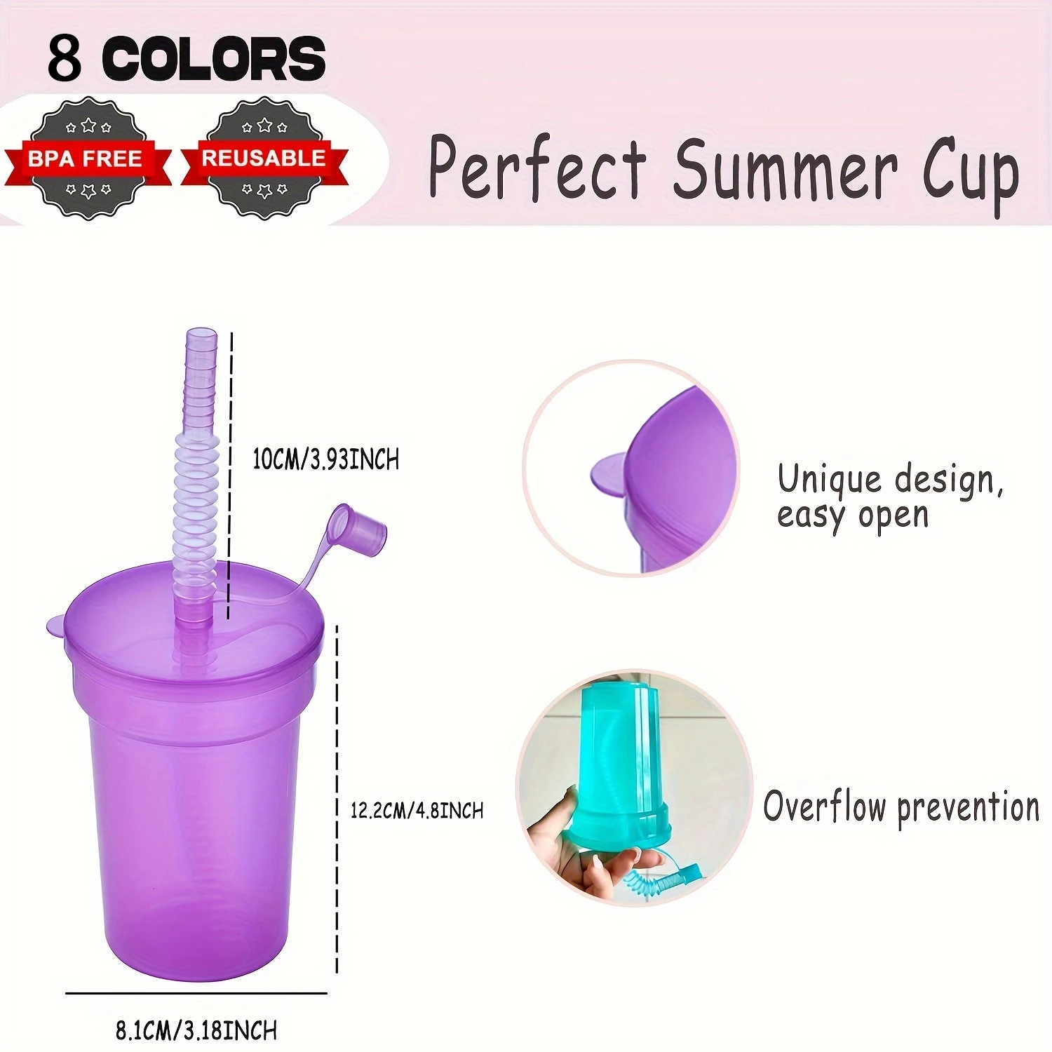 For Birthday Party Travel Xmas Juice Mug Water Bottle Neon Sipper Cups Reusable Spill-Proof Drinking Cups with Lids and Straws