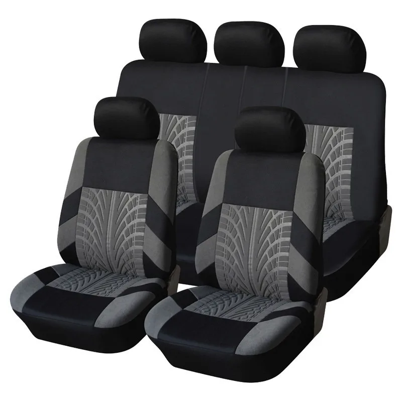 Car Seat Covers Full Set Front Split Rear Bench For Car Universal Cloth Car SUV Van Automotive Interior Covers Airbag Compatibe