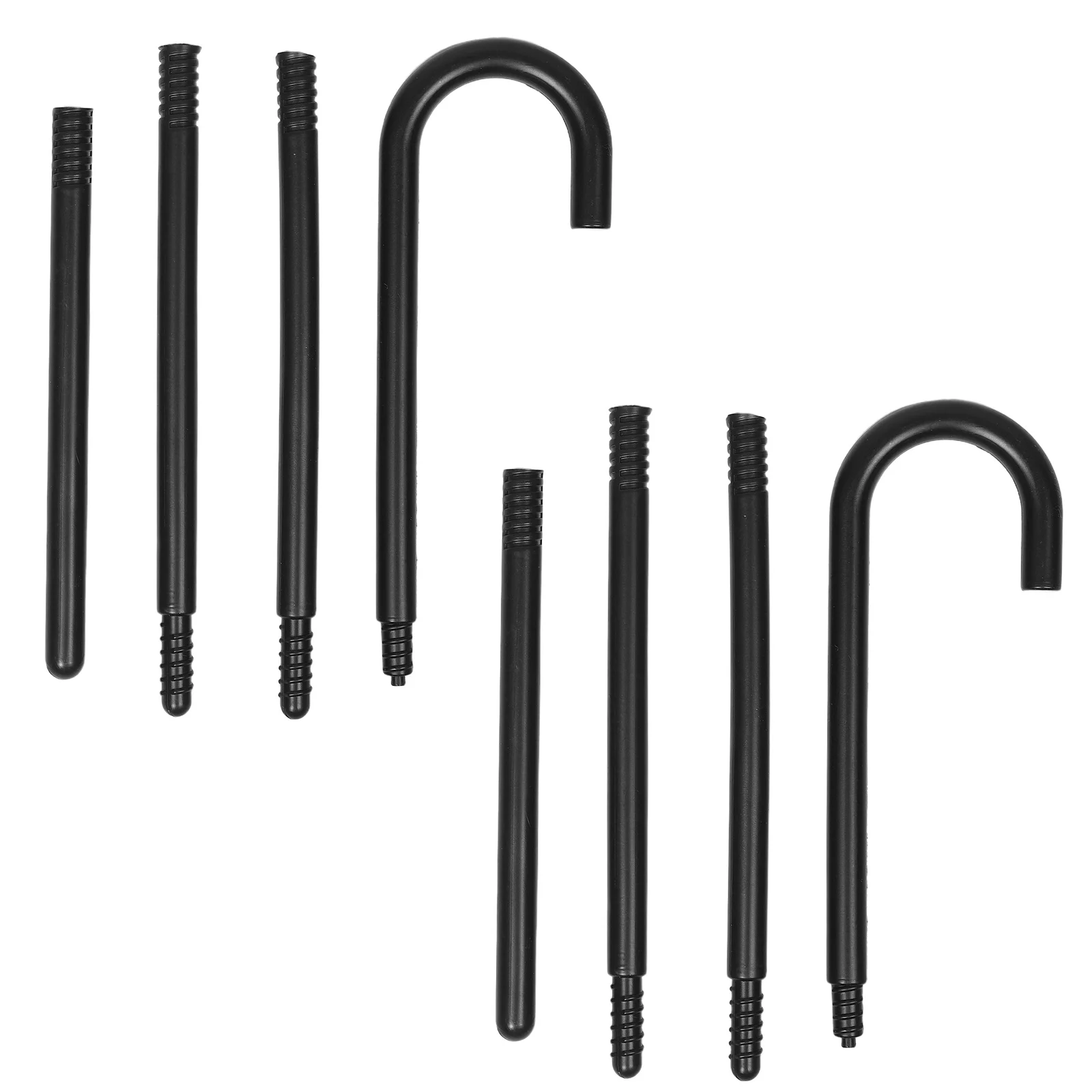 

2Pcs Magician Crutch Stick Black Cosplay Cane Lightweight Theatrical Dance Cane Performance Prop Carnival Costume Accessory