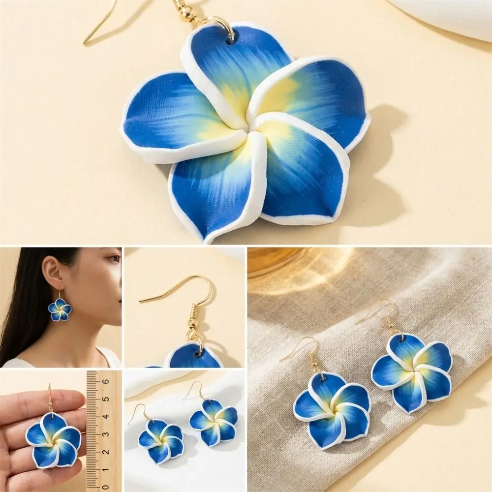 Creative Sweet Flower Earrings Boho Egg Flower Bohemian Dangle Earring Summer Cute Polymer Clay Flower Stud Earrings Party