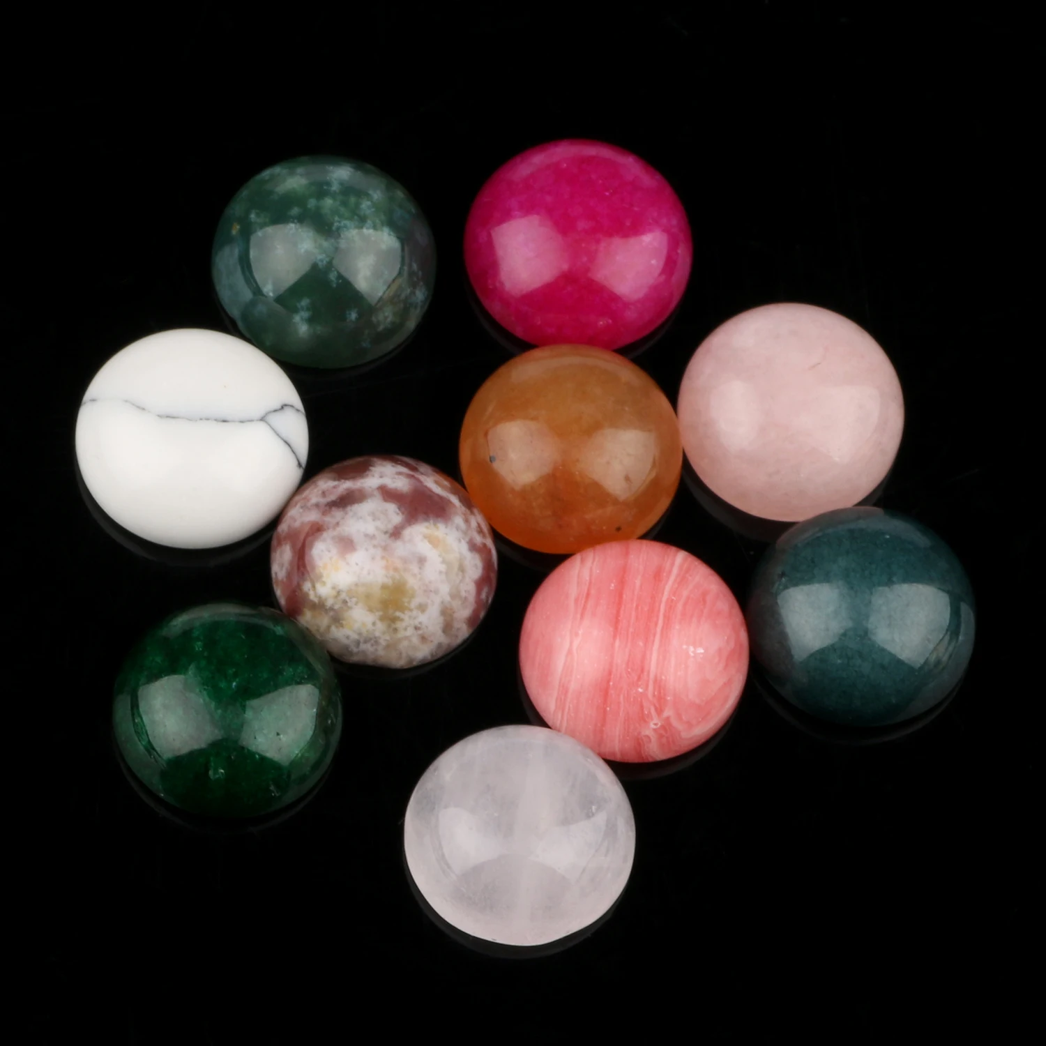 10pcs Natural Stone Mixed Oval Water Drop CAB CABOCHON Beads Geometric Rings for Jewelry Making Handmade Diy Craft Accessories