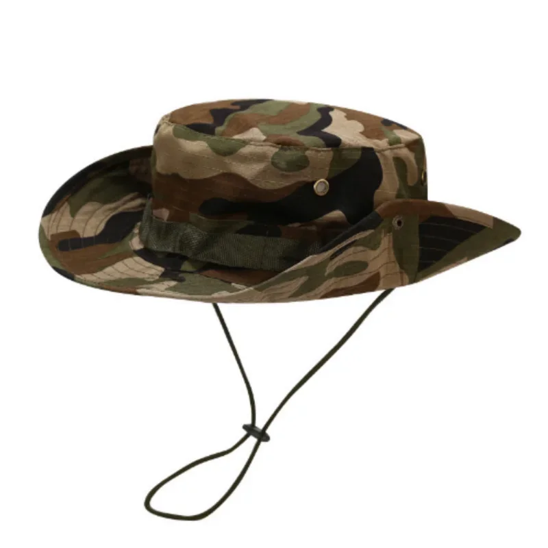 Sunscreen Boonie Hat Tactical Summer Sun Protection Cap Camouflage Hunting Hiking fishing Outdoor sports Jungle Cap Men