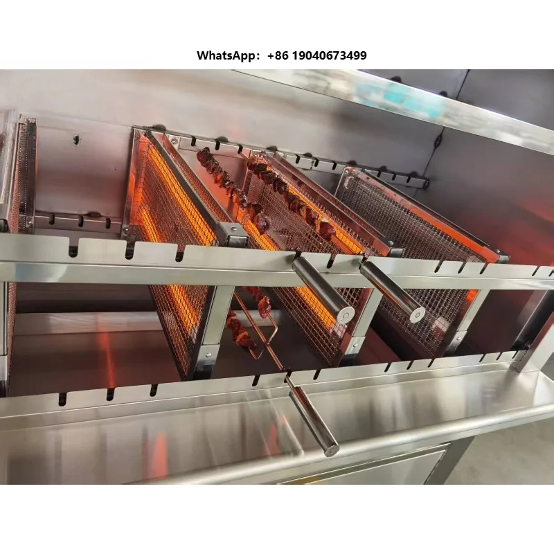 High Efficiency Commercial Charcoal BBQ Grill and Dinner Kebab Machine Wood for Catering XH