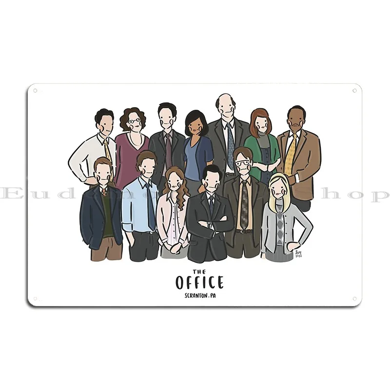 The Office Cast Characters Metal Plaque Designing Designing Customize Create Kitchen Tin Sign Poster