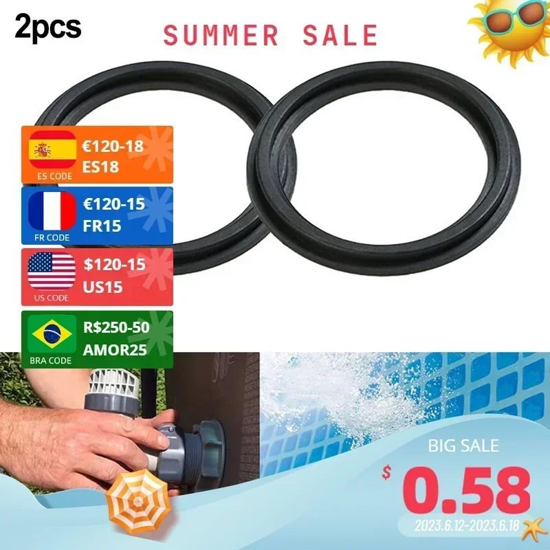 2pcs Diver Valve Seal Rubber Gaskets For Intex 10745 P6029 Replacement Accessories For Swimming Pool Step Rubber Washer