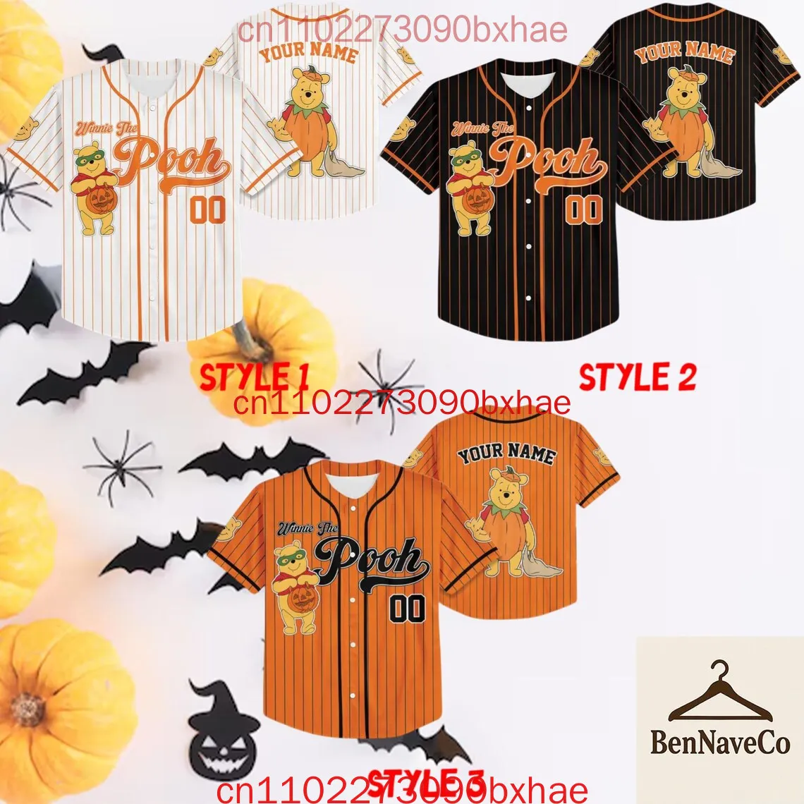 

Бейсбольная майка Винни-Пух на Хэллоуин, Джерси бейсбольной команды Диснейленд, Хэллоуин, Диснеевский мир, подарок для фанатов Диснея