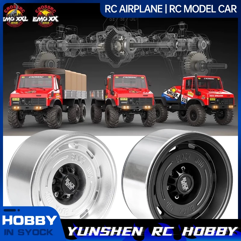 

Crossrc Emoxx Xxl модифицированные металлические колеса 1/6 3,5 дюйма в стиле ретро с отрицательной ценностью, черные грязевые металлические колеса, серебристые/черные